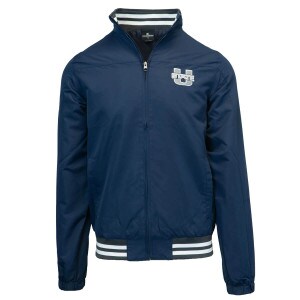 U-State Aggies Navy Varsity Jacket with Stripes